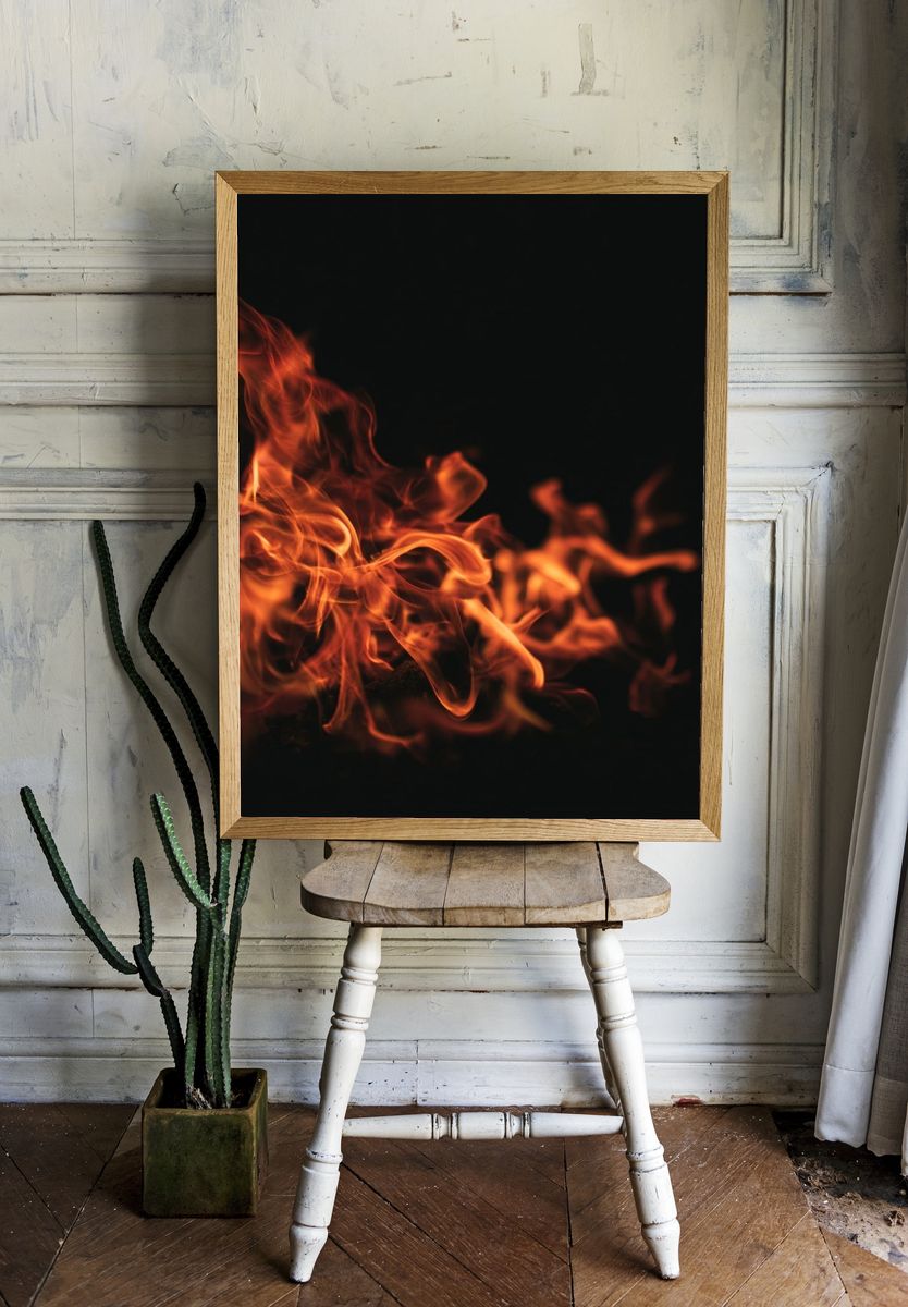 Ember Flames Abstract Poster. — room view 1
