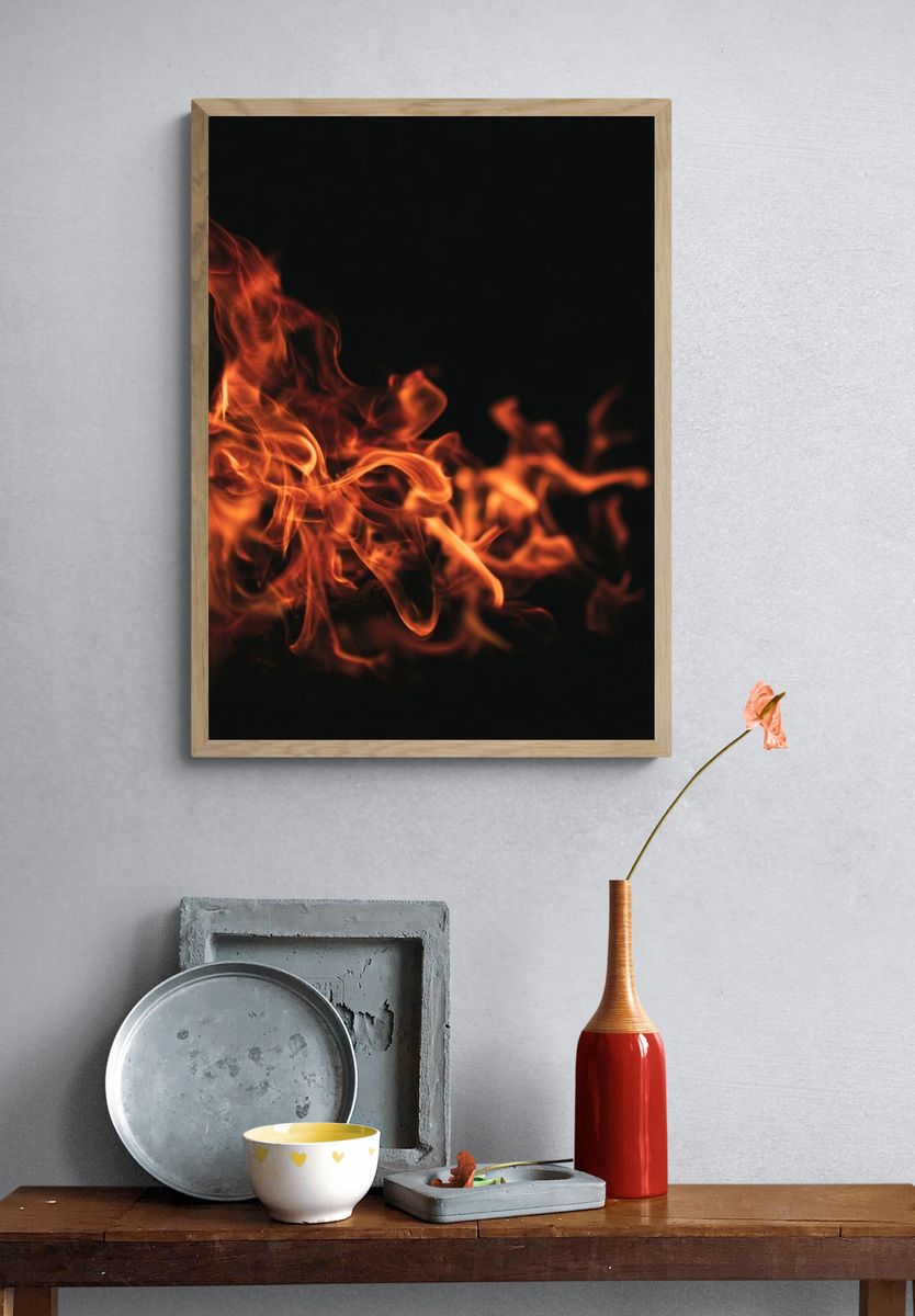 Ember Flames Abstract Poster. — room view 3