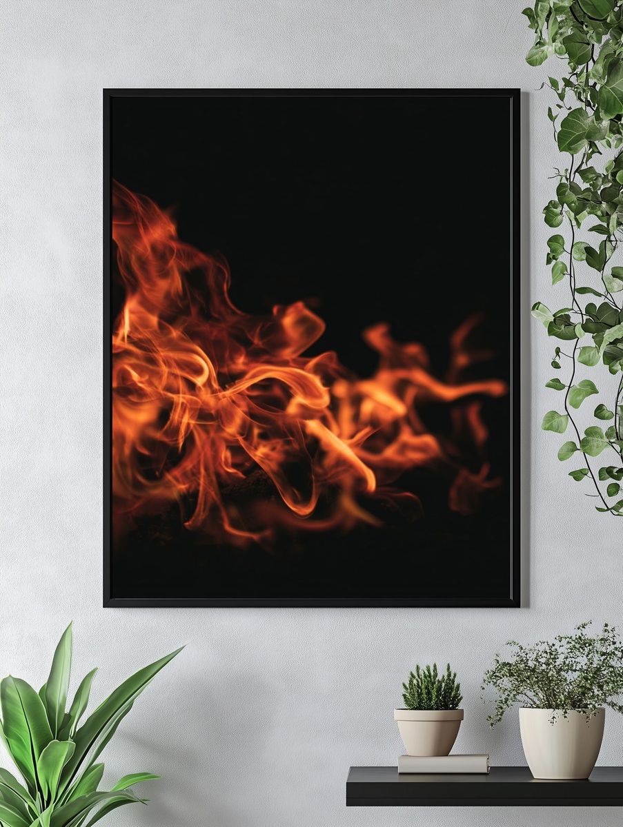 Ember Flames Abstract Poster. — room view 4