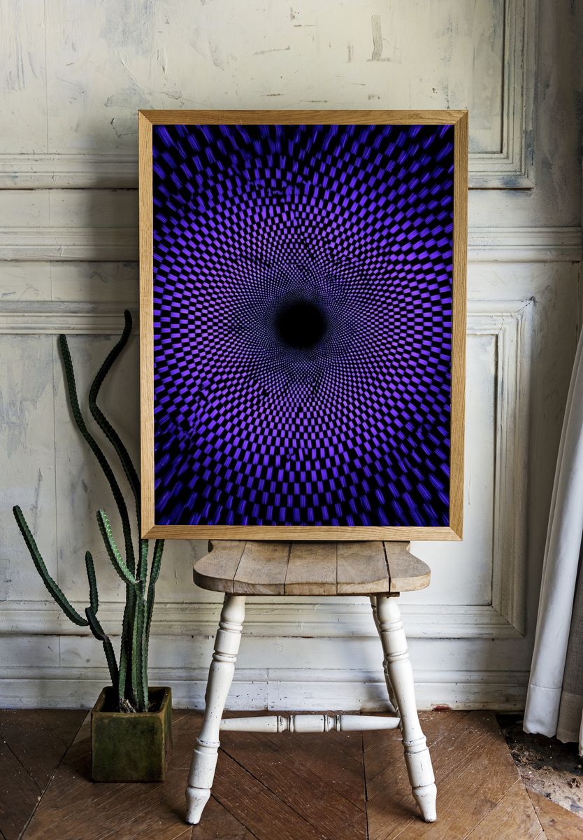 Purple Vortex Optical Illusion Poster. — room view 1