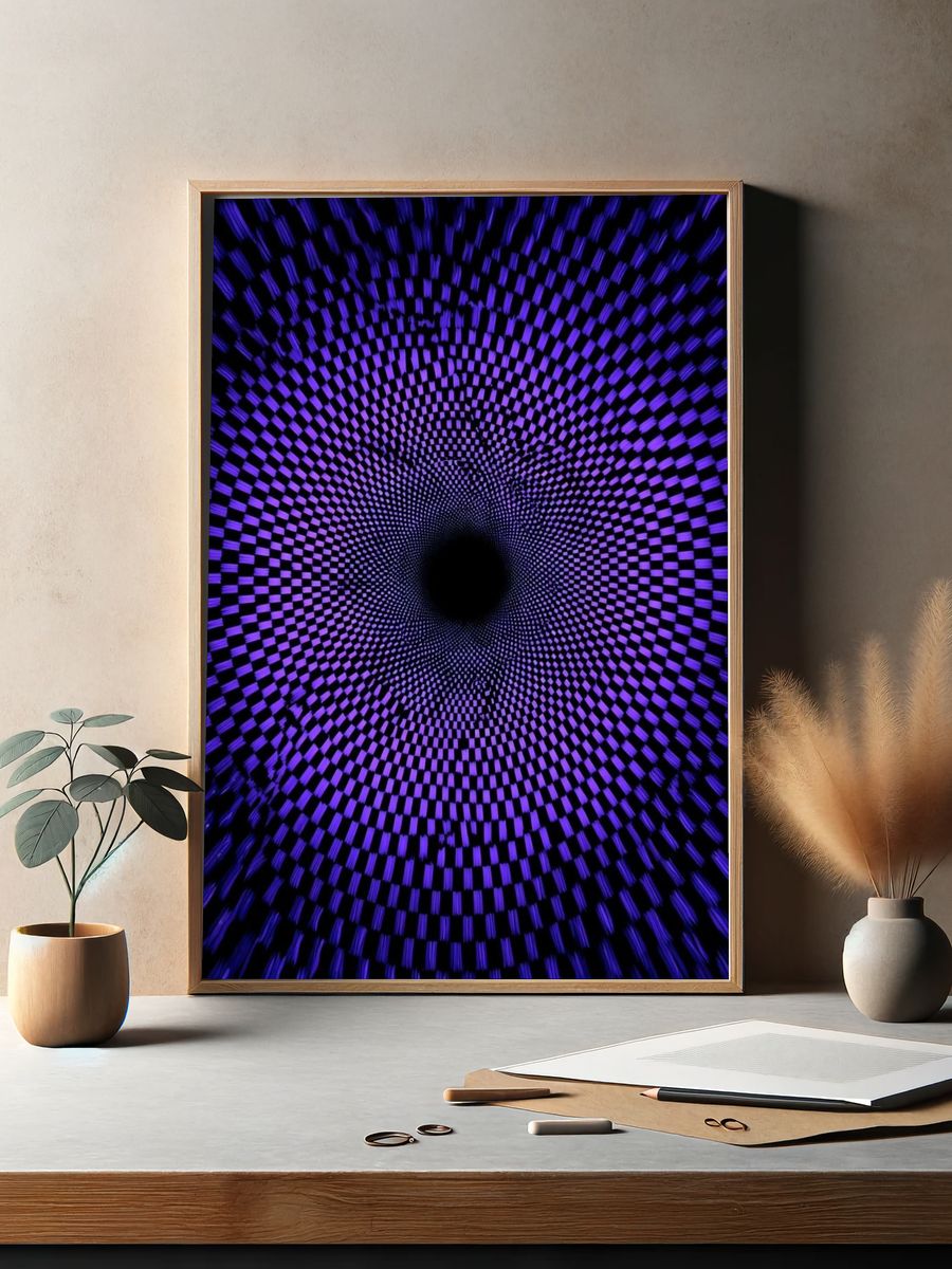 Purple Vortex Optical Illusion Poster. — room view 2