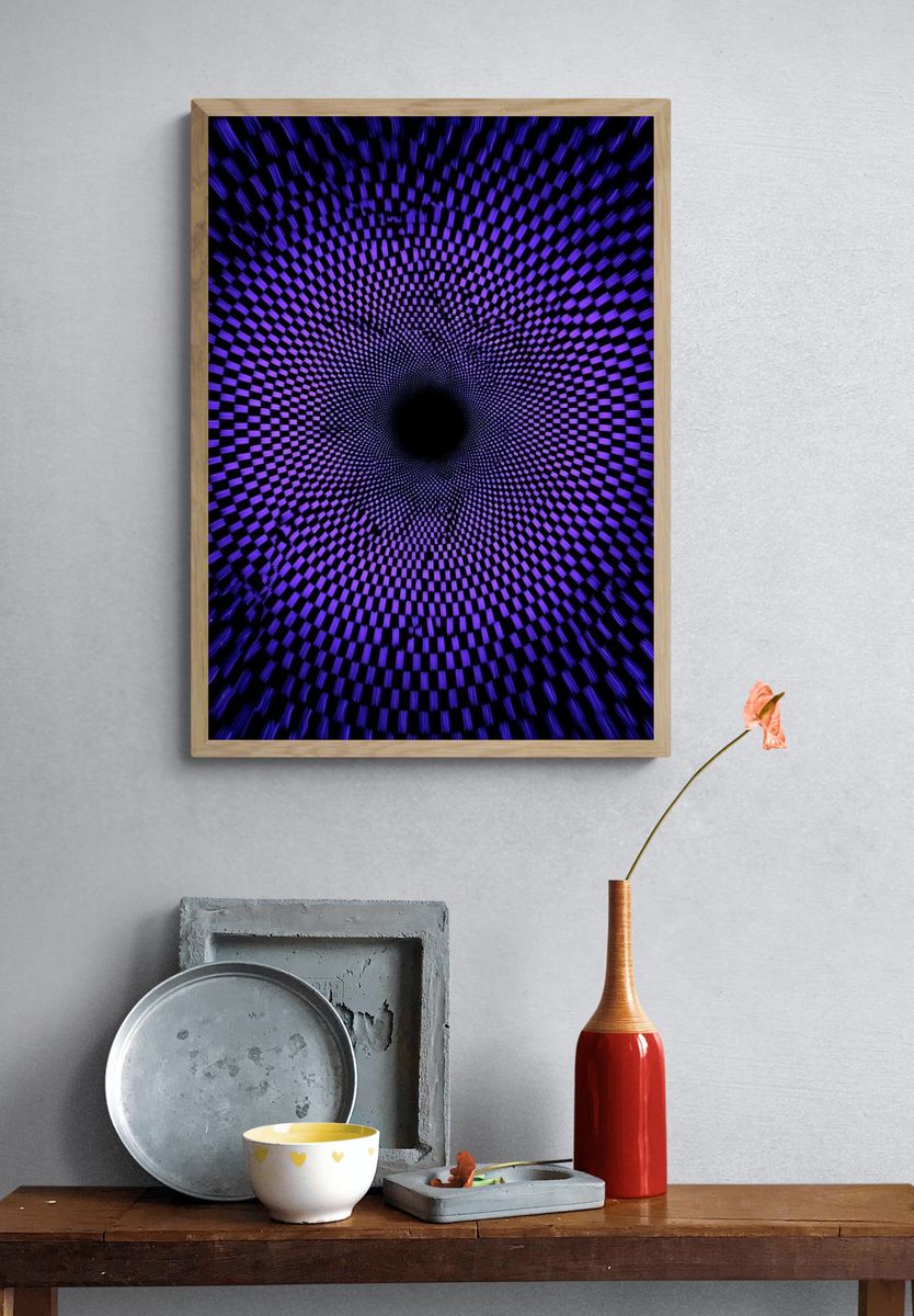 Purple Vortex Optical Illusion Poster. — room view 3