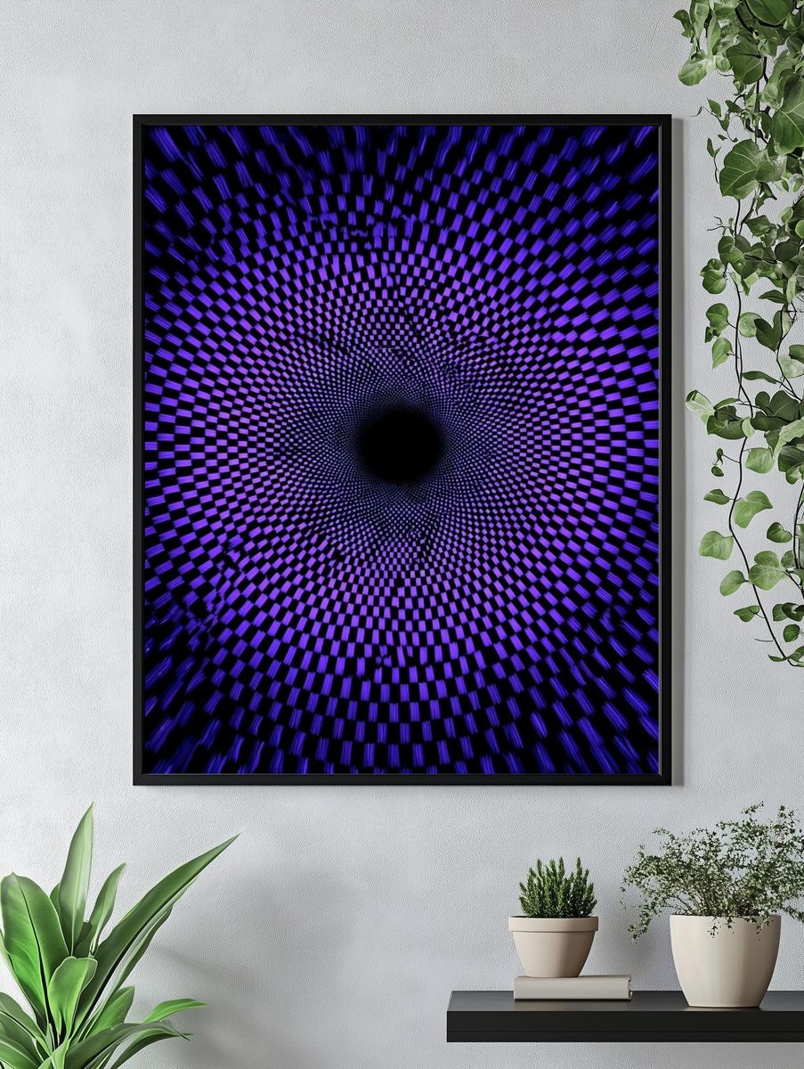 Purple Vortex Optical Illusion Poster. — room view 4