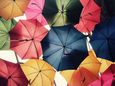Colorful Umbrella Canopy Poster. poster