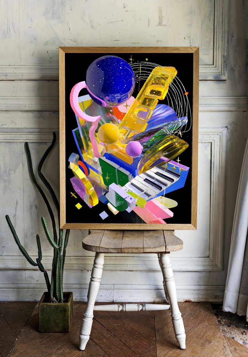 Abstract Geometric Poster. — room view 1