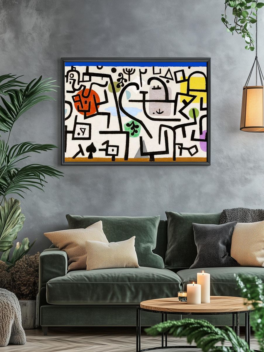 Paul Klee's Rich Port (a travel picture, 1938) painting in high resolution. — room view 4