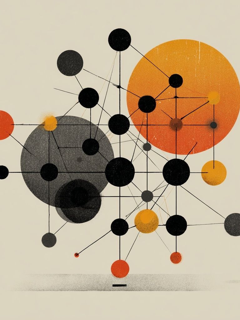 Mid-Century Orbit Abstract Poster. poster detail