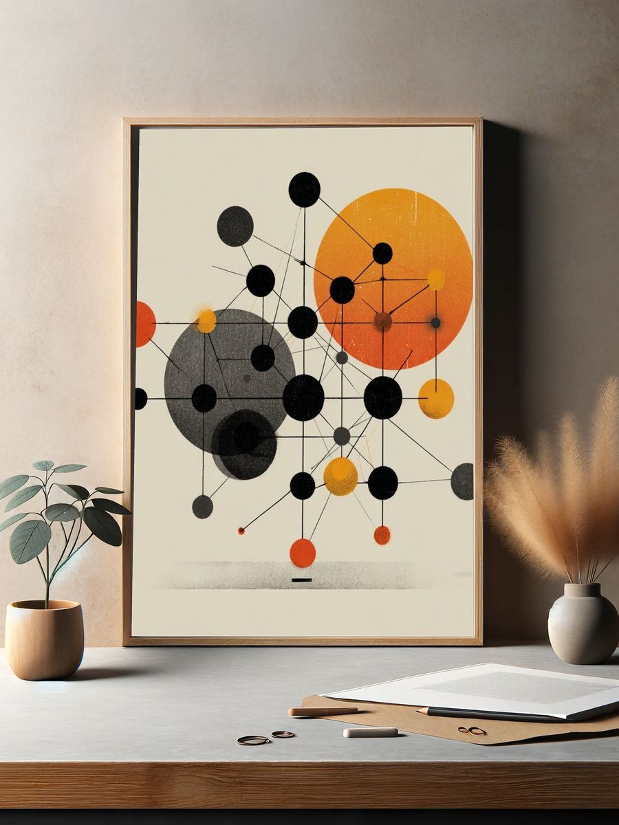 Mid-Century Orbit Abstract Poster. — room view 2