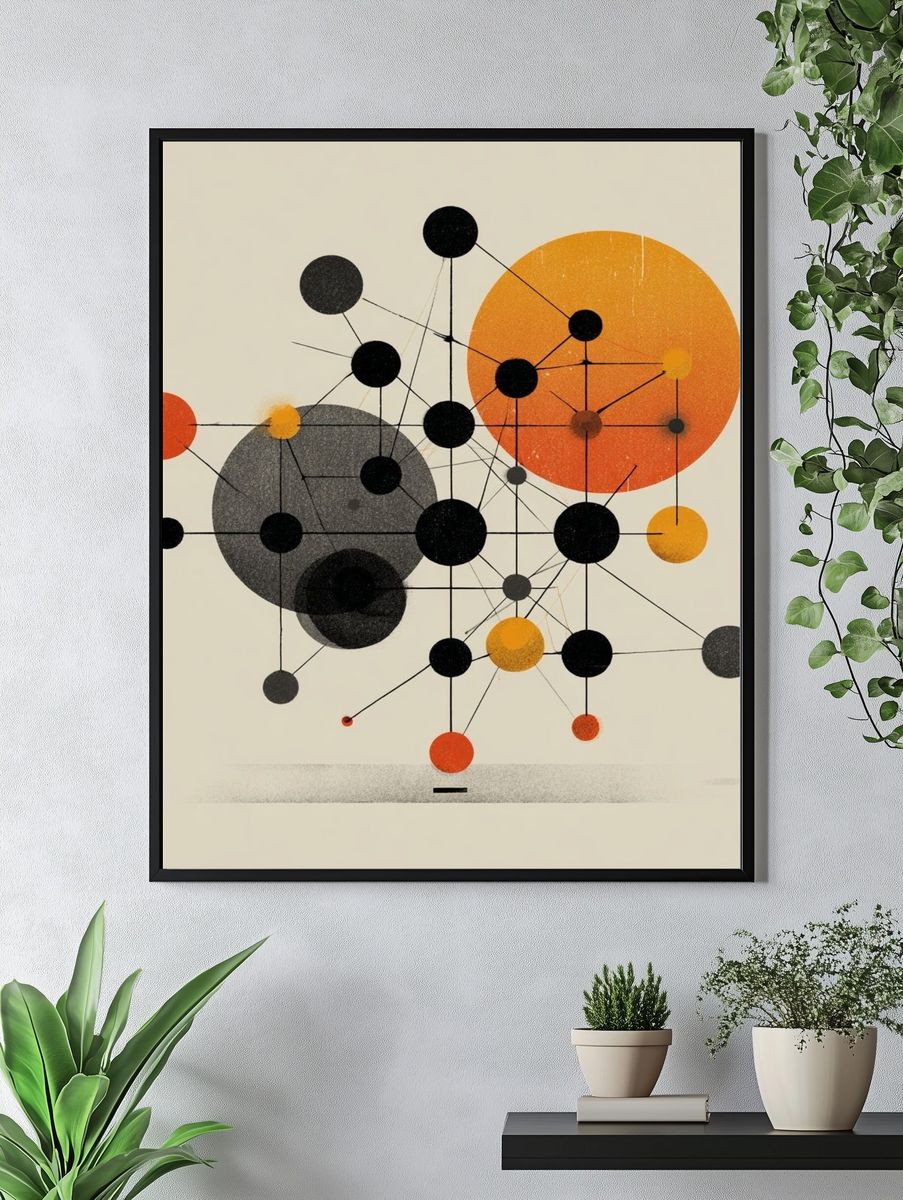Mid-Century Orbit Abstract Poster. — room view 4