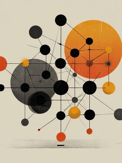 Mid-Century Orbit Abstract Poster. poster print