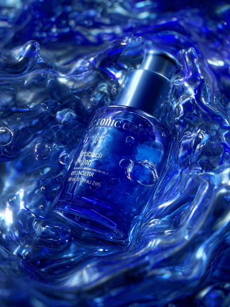 Blue Liquid Bottle Abstract Poster. poster — abstract art