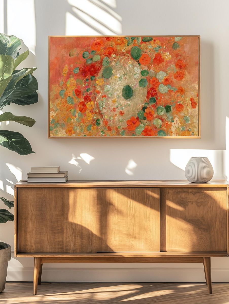 Floral Abstract Garden Poster. — room view 3