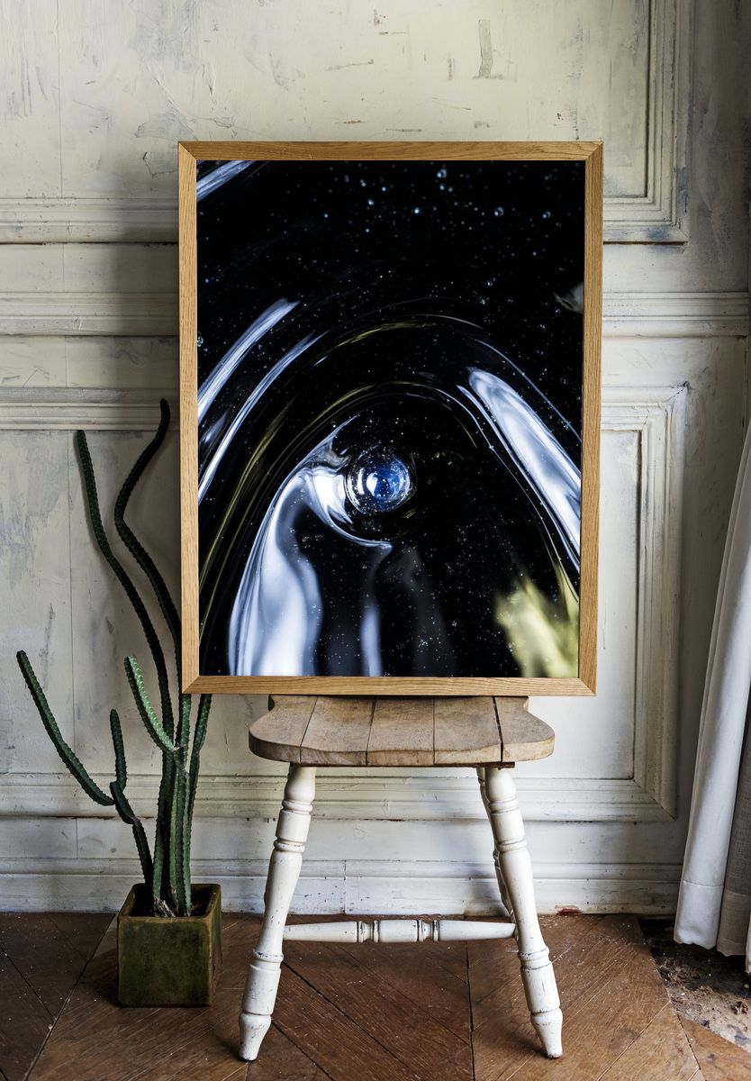 Cosmic Glass Swirl Abstract Poster. — room view 1