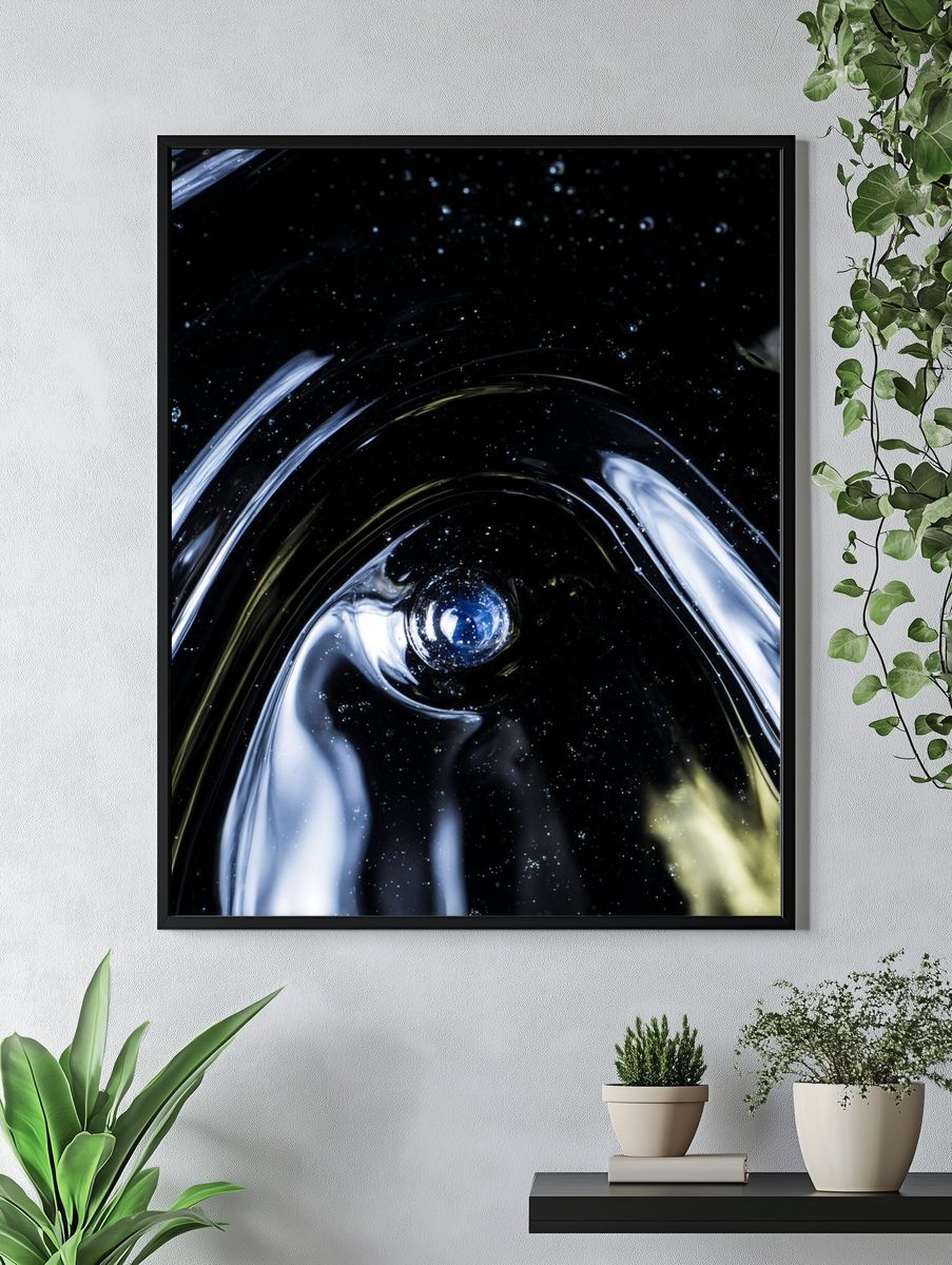 Cosmic Glass Swirl Abstract Poster. — room view 4