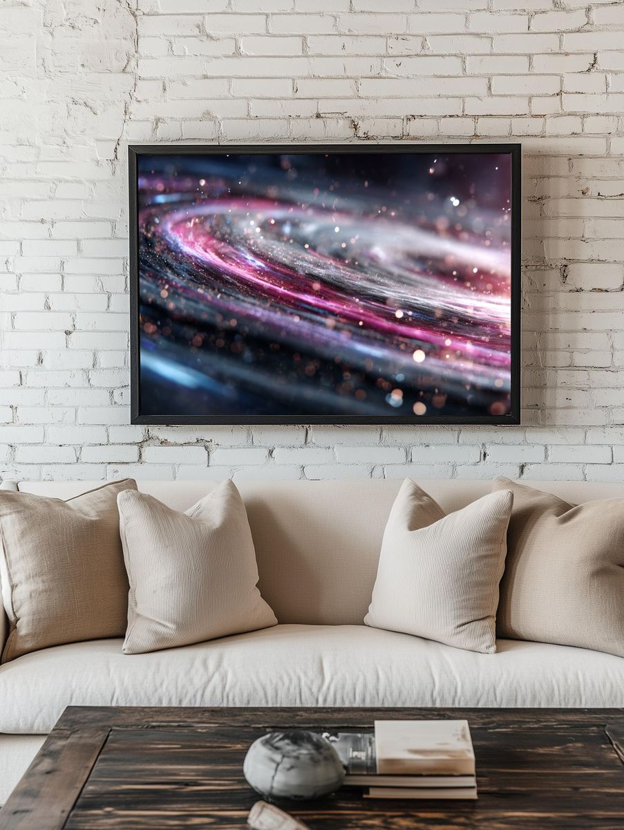 Cosmic Swirl Abstract Poster. — room view 1
