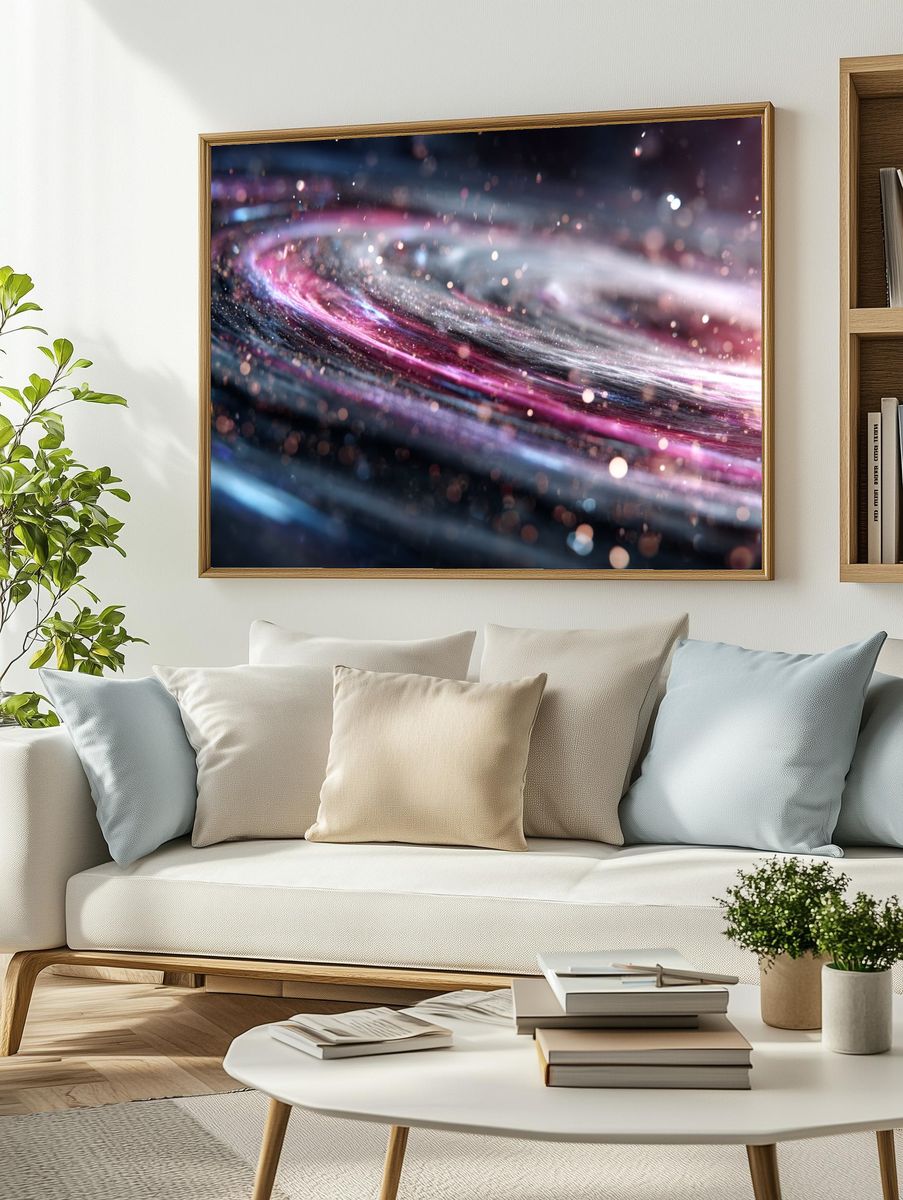 Cosmic Swirl Abstract Poster. — room view 2