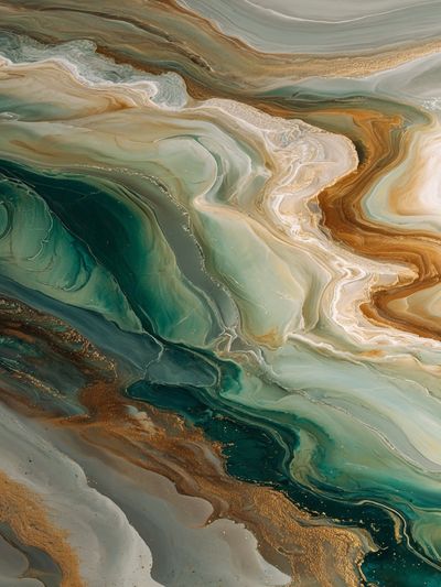 Emerald Marble Flow Abstract Poster. poster print