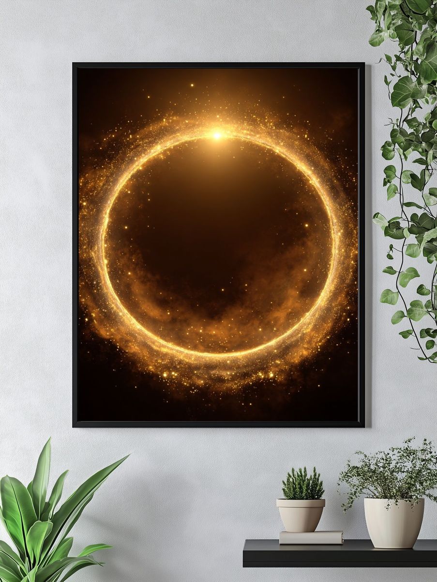 Golden Eclipse Abstract Poster. — room view 4