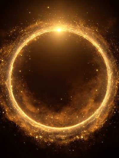 Golden Eclipse Abstract Poster. poster