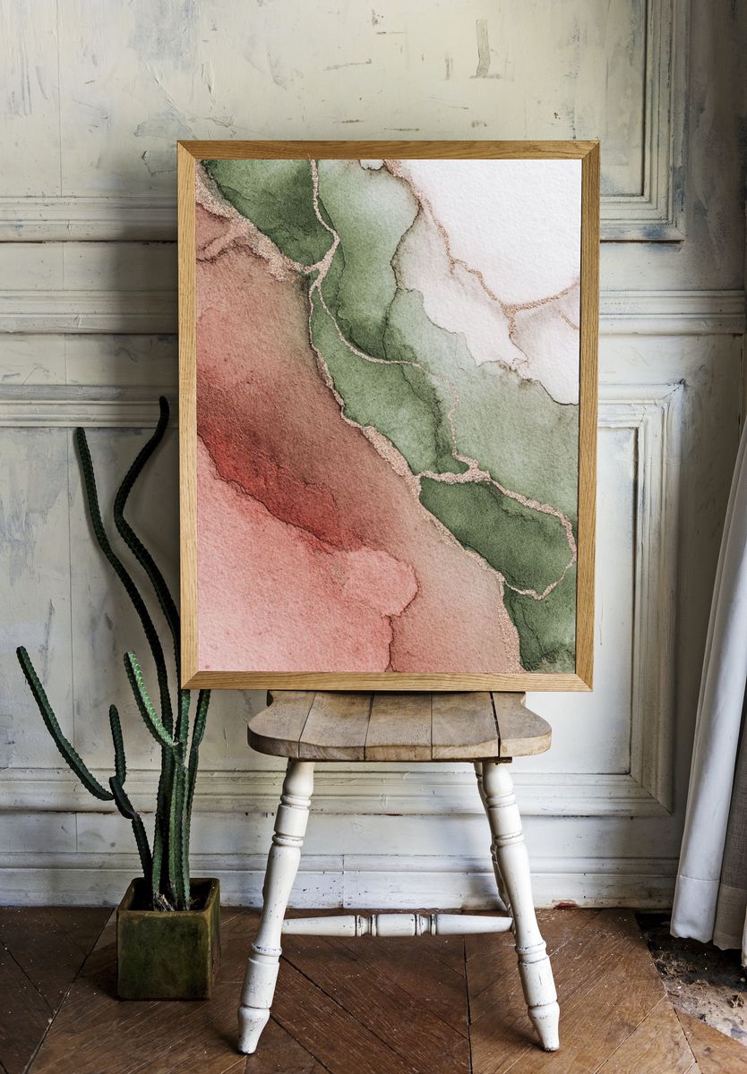 Botanical Marble Abstract Print. — room view 1
