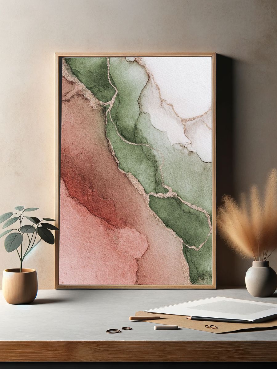 Botanical Marble Abstract Print. — room view 2
