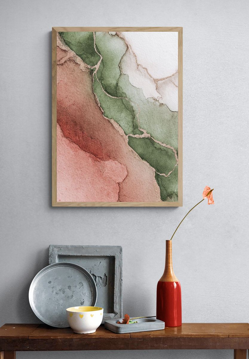 Botanical Marble Abstract Print. — room view 3