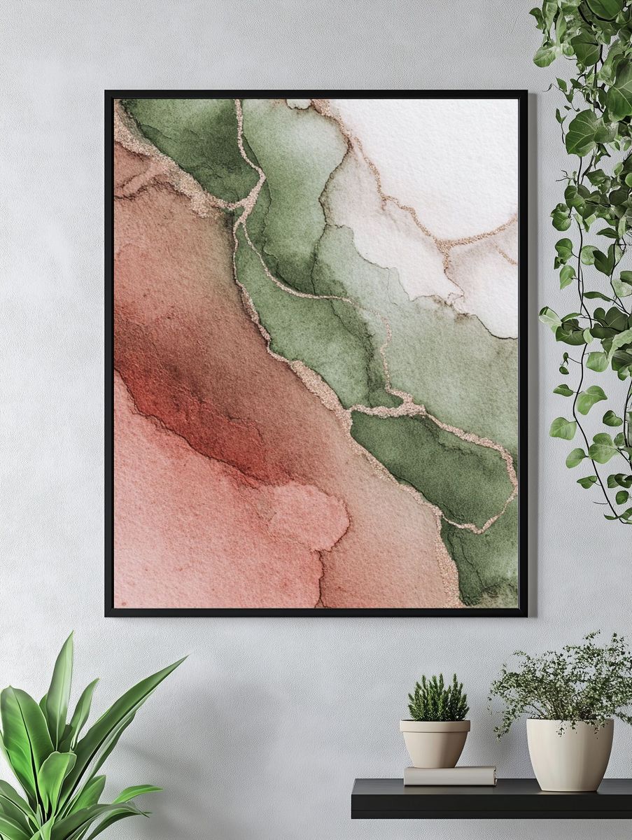 Botanical Marble Abstract Print. — room view 4