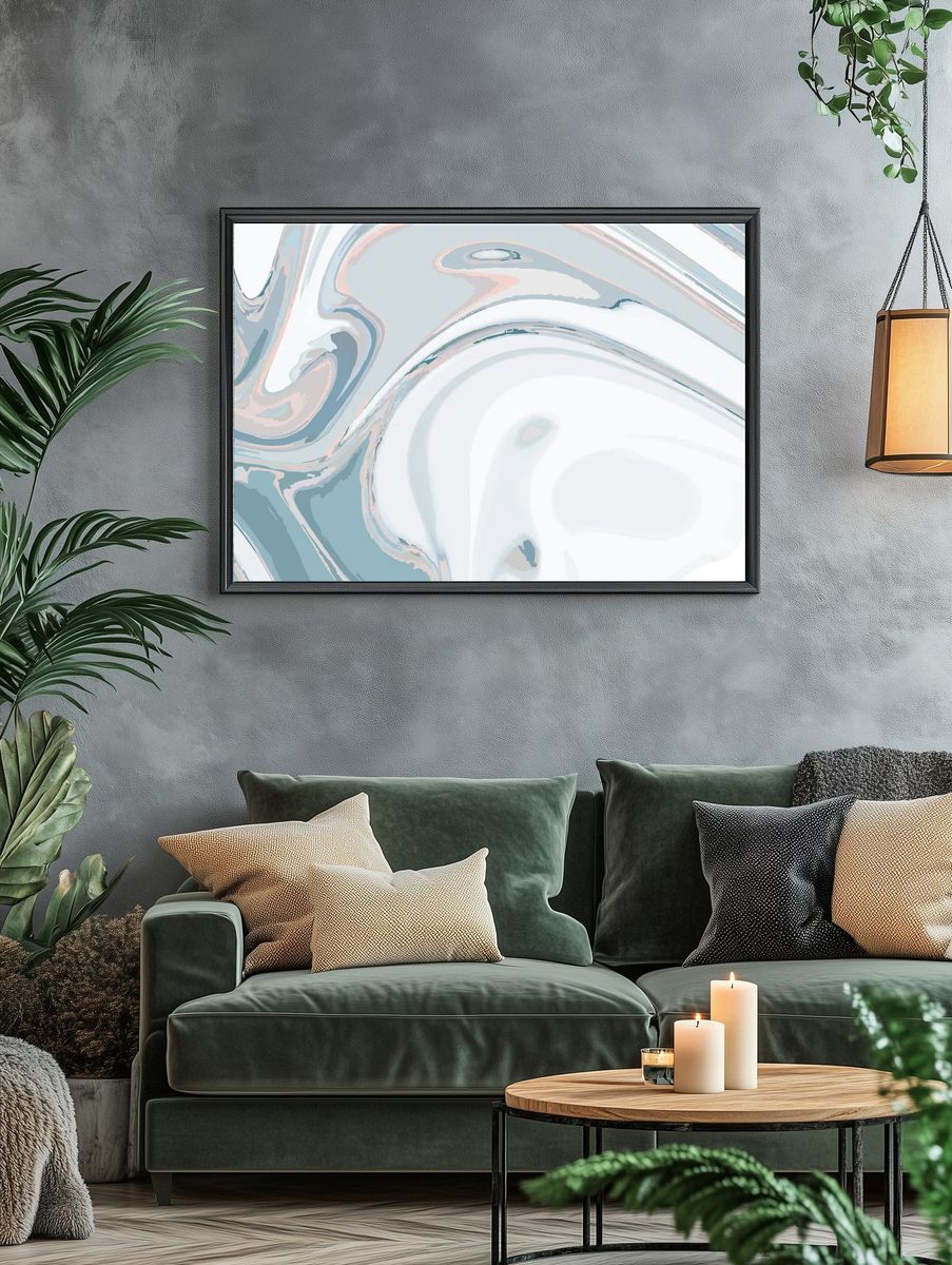 Geometric Grid Abstract Poster. — room view 4