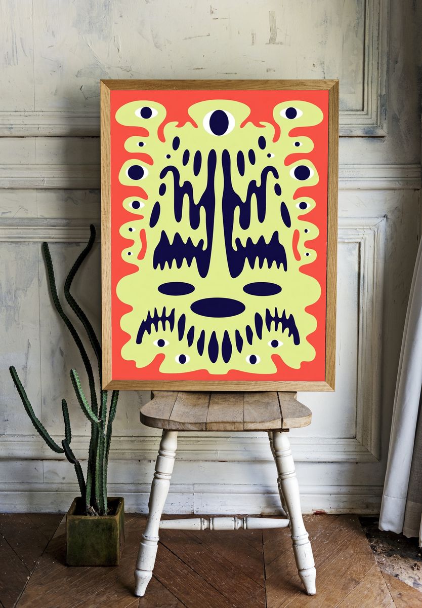 Psychedelic Eye Abstract Poster. — room view 1