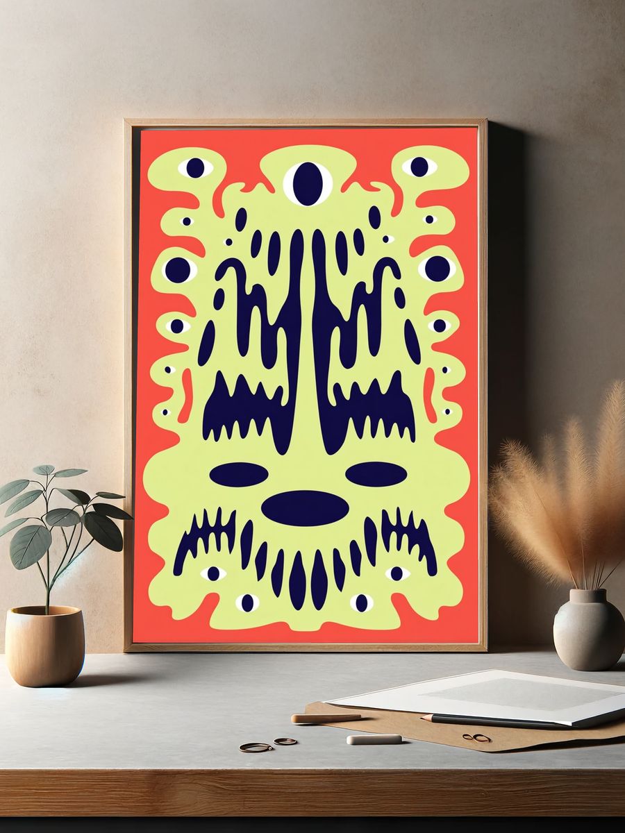 Psychedelic Eye Abstract Poster. — room view 2