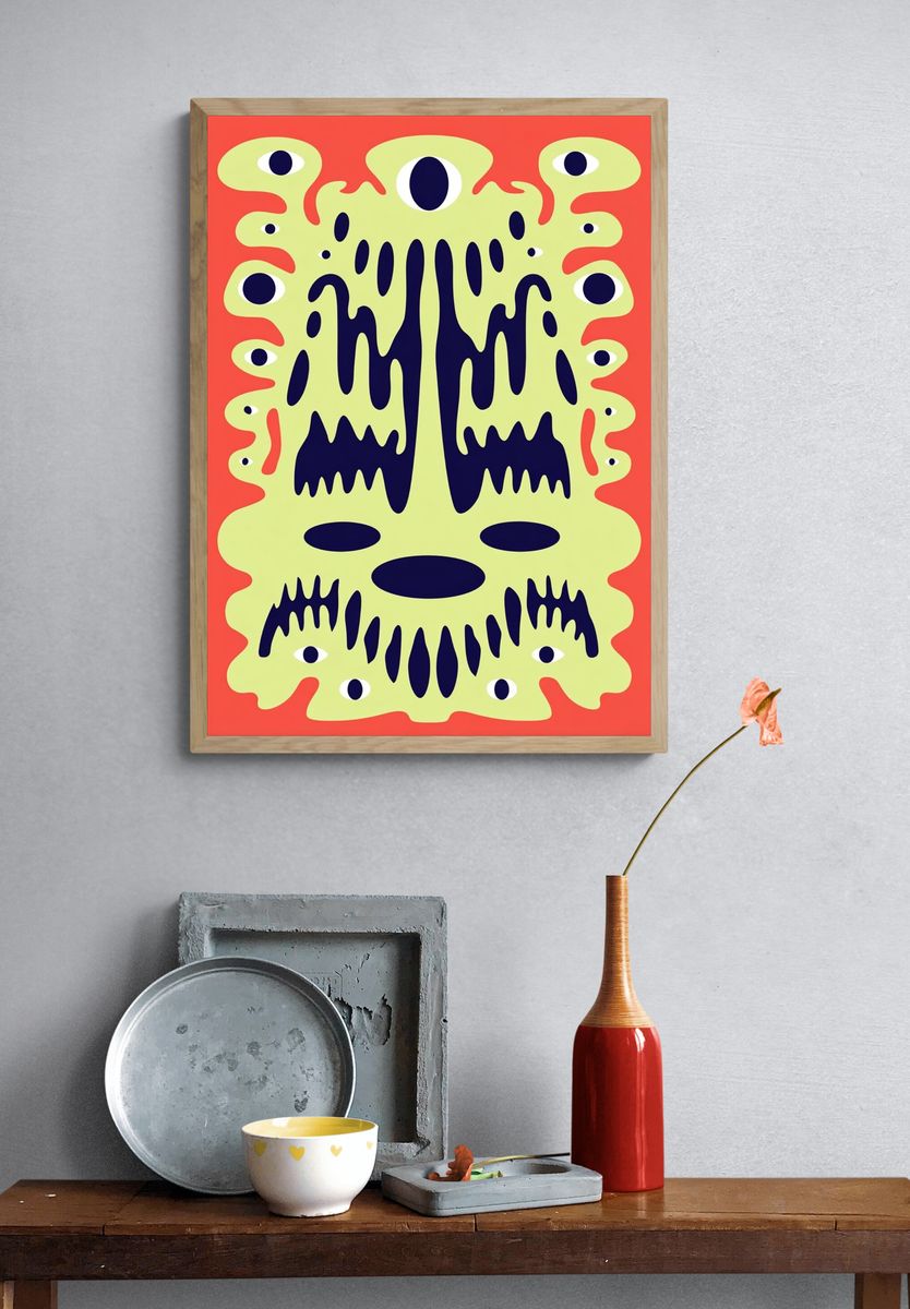 Psychedelic Eye Abstract Poster. — room view 3