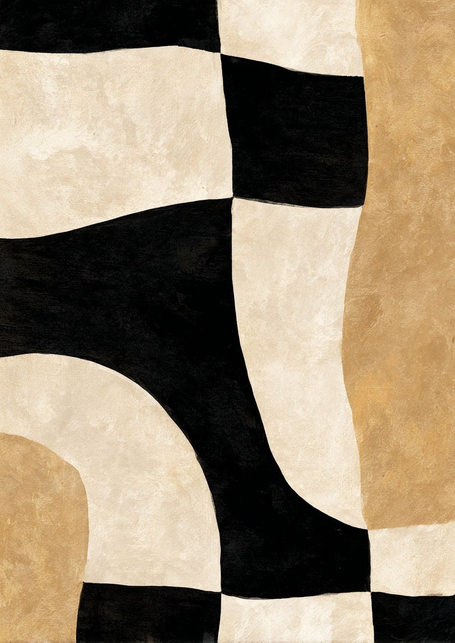 Abstract Curved Blocks Poster. poster — abstract art