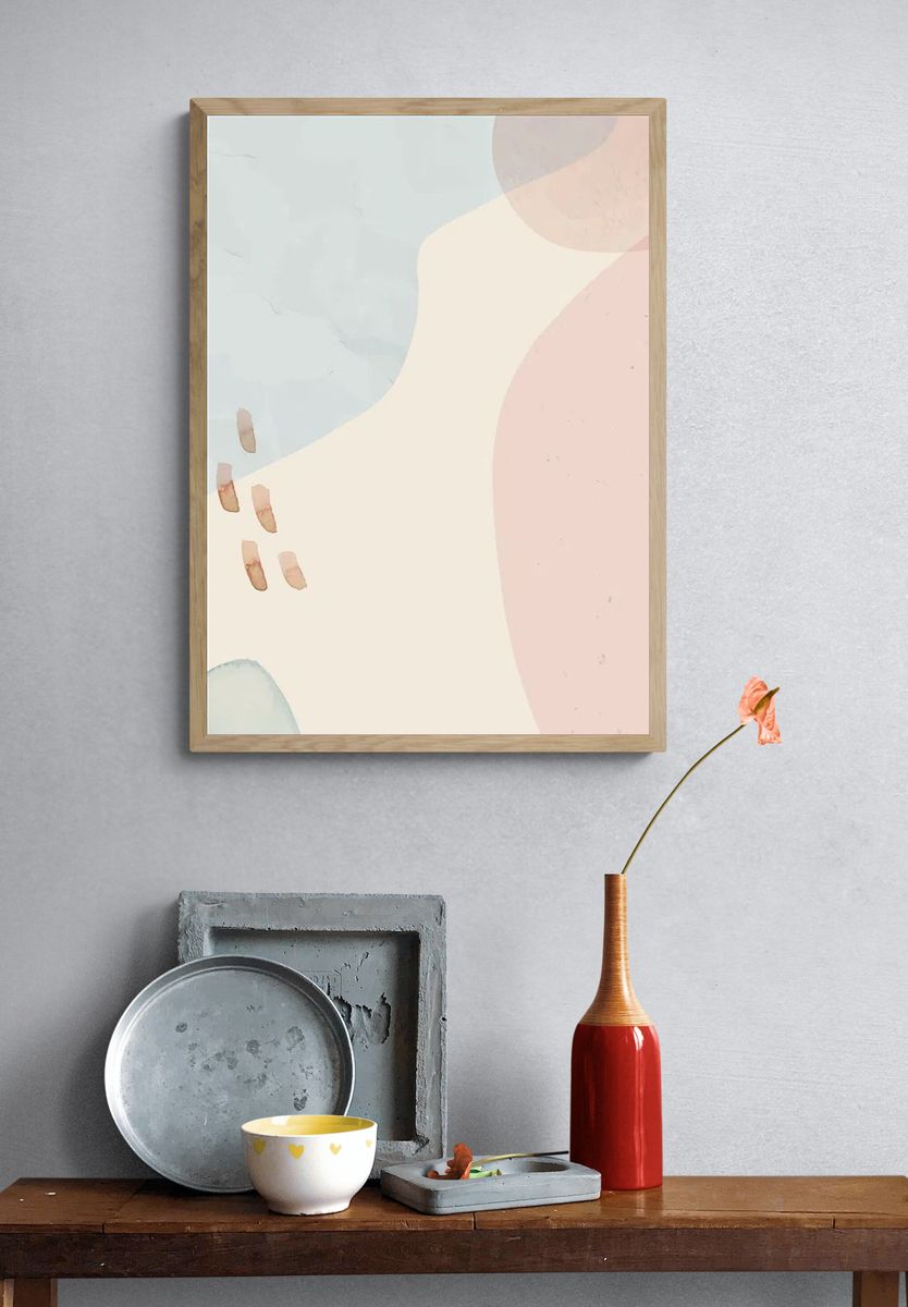 Neutral soft abstract watercolor background. — room view 3