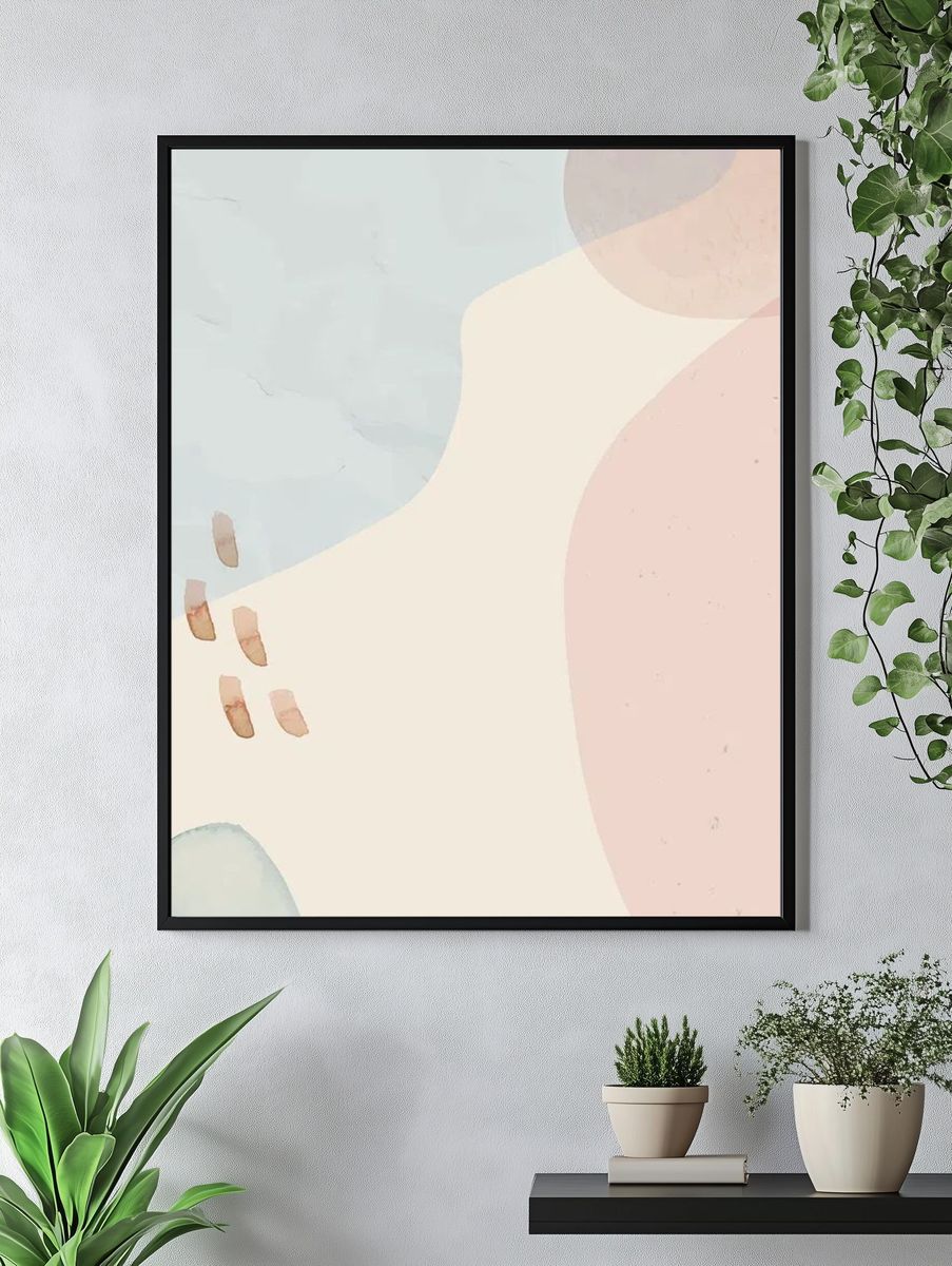 Neutral soft abstract watercolor background. — room view 4