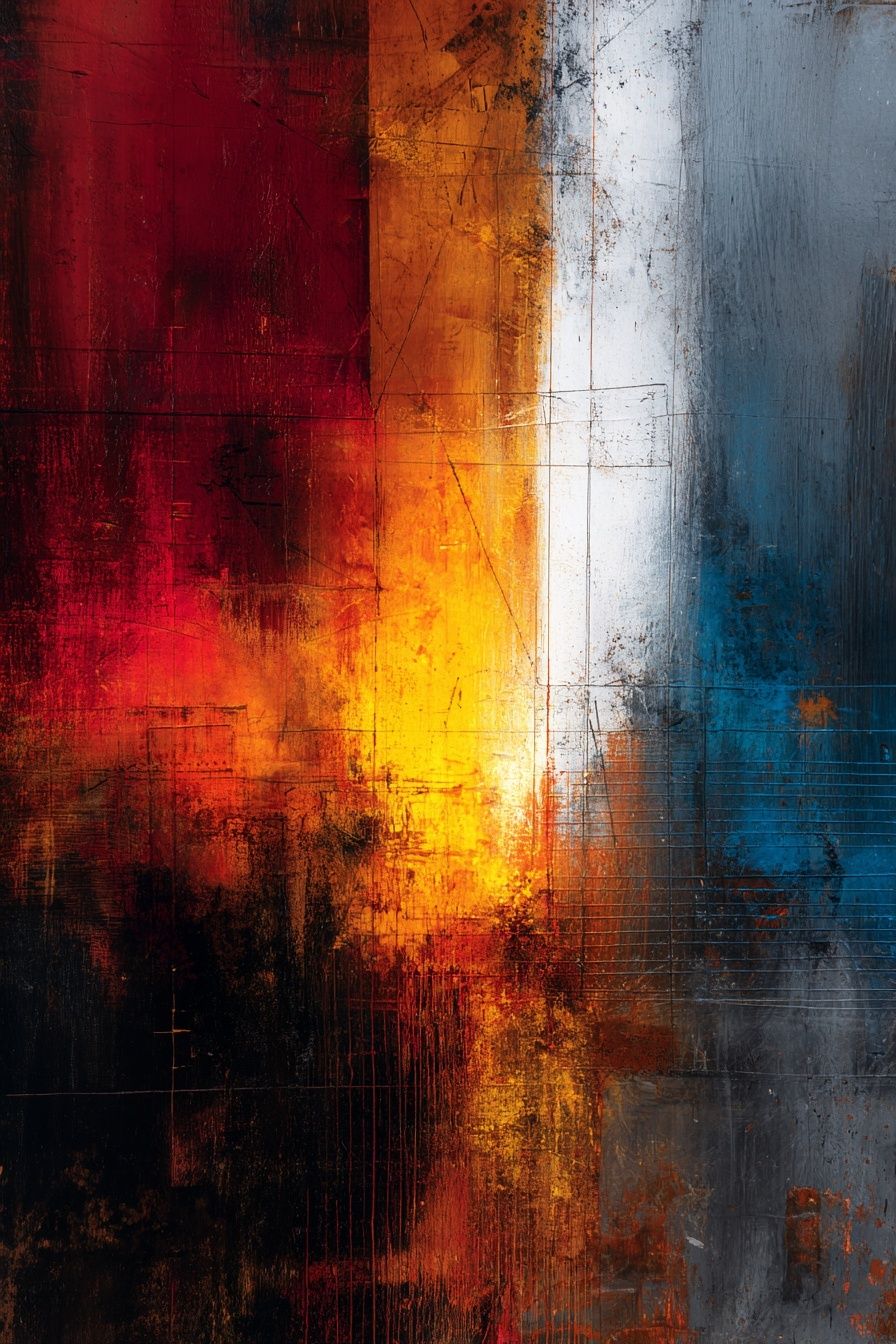 Ember Horizon Abstract Poster. poster detail