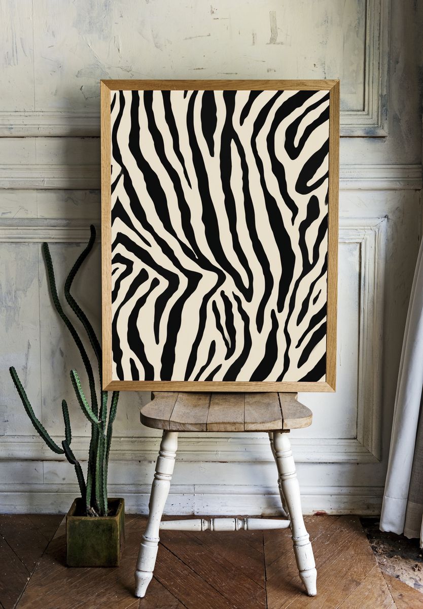 Zebra Stripe Abstract Print. — room view 1
