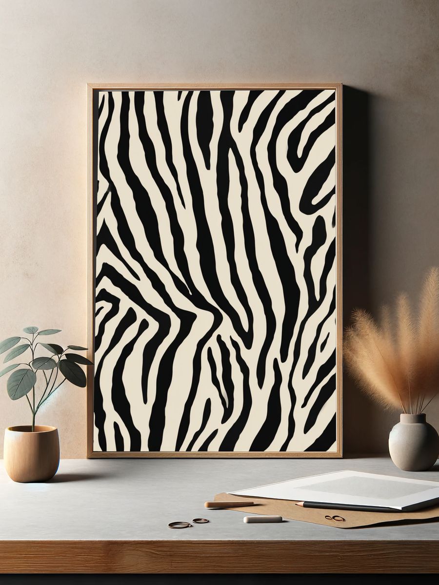 Zebra Stripe Abstract Print. — room view 2