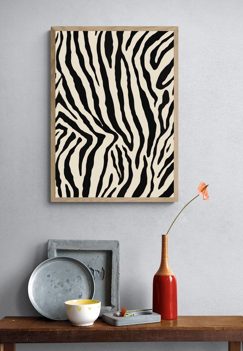 Zebra Stripe Abstract Print. — room view 3