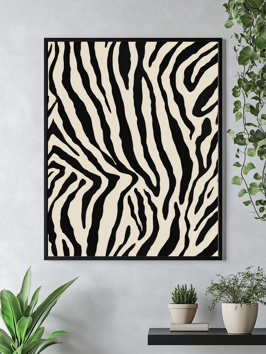 Zebra Stripe Abstract Print. — room view 4