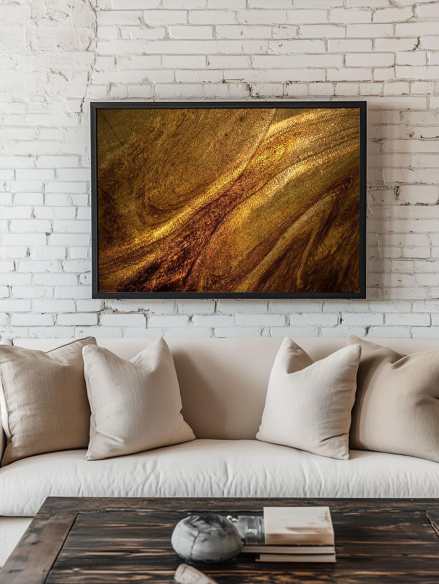 Dark gold paint textured background. — room view 1