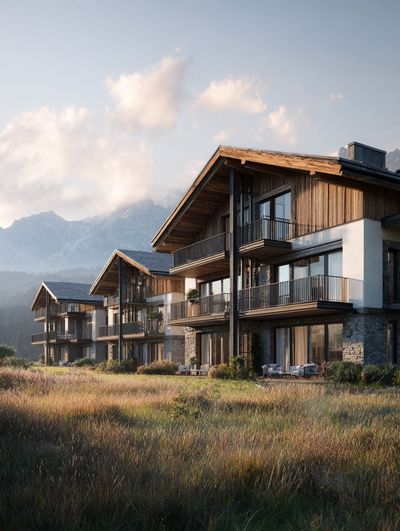 Alpine Chalet Architecture Poster.