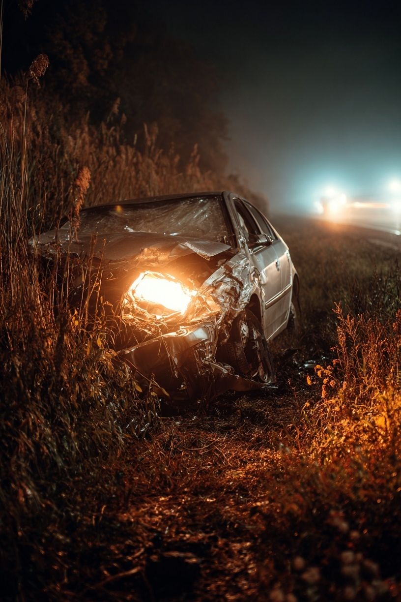 Abandoned Car at Night — Photography Print. poster — photography art