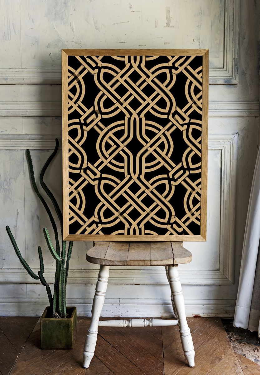 Art Deco Knot Pattern Poster. — room view 1