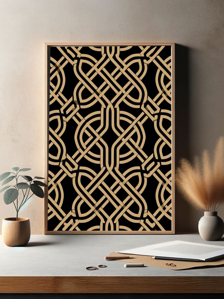 Art Deco Knot Pattern Poster. — room view 2