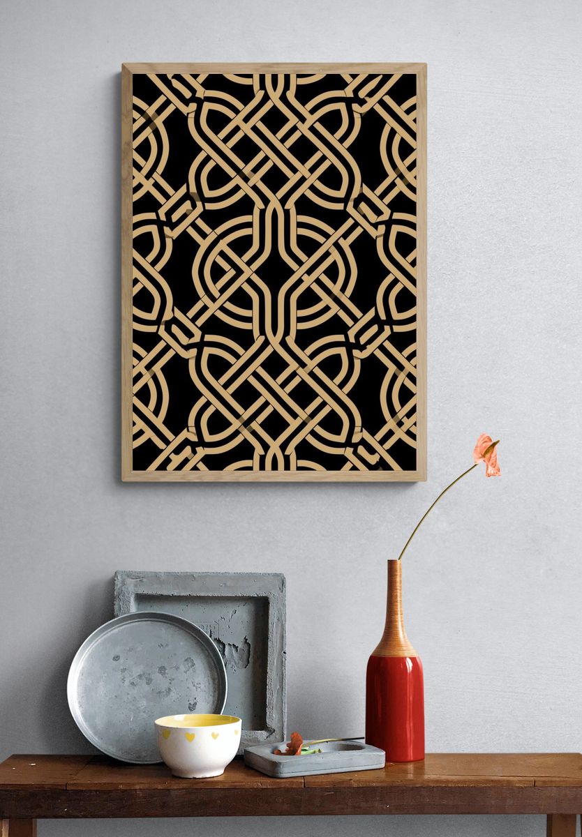 Art Deco Knot Pattern Poster. — room view 3