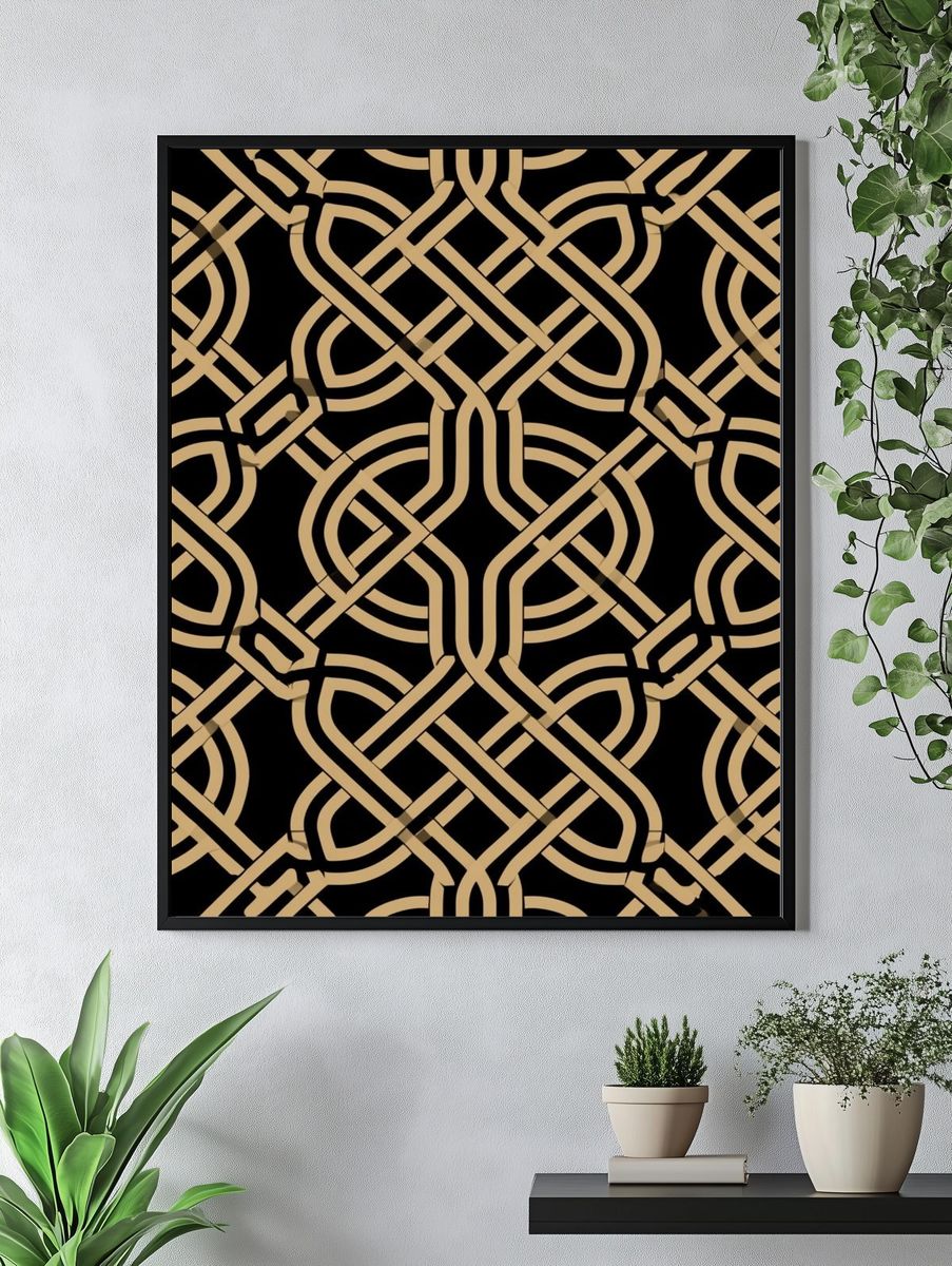 Art Deco Knot Pattern Poster. — room view 4