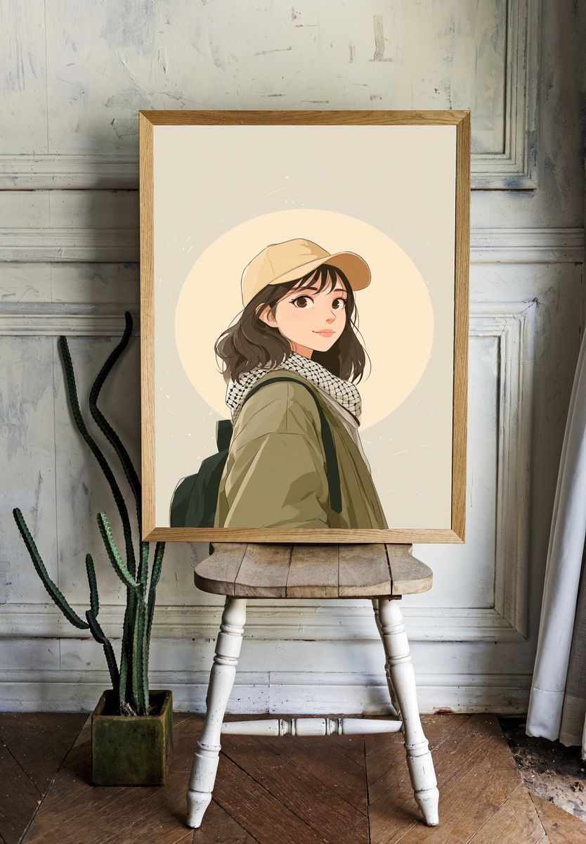 Casual Girl — Aesthetic Print. — room view 1