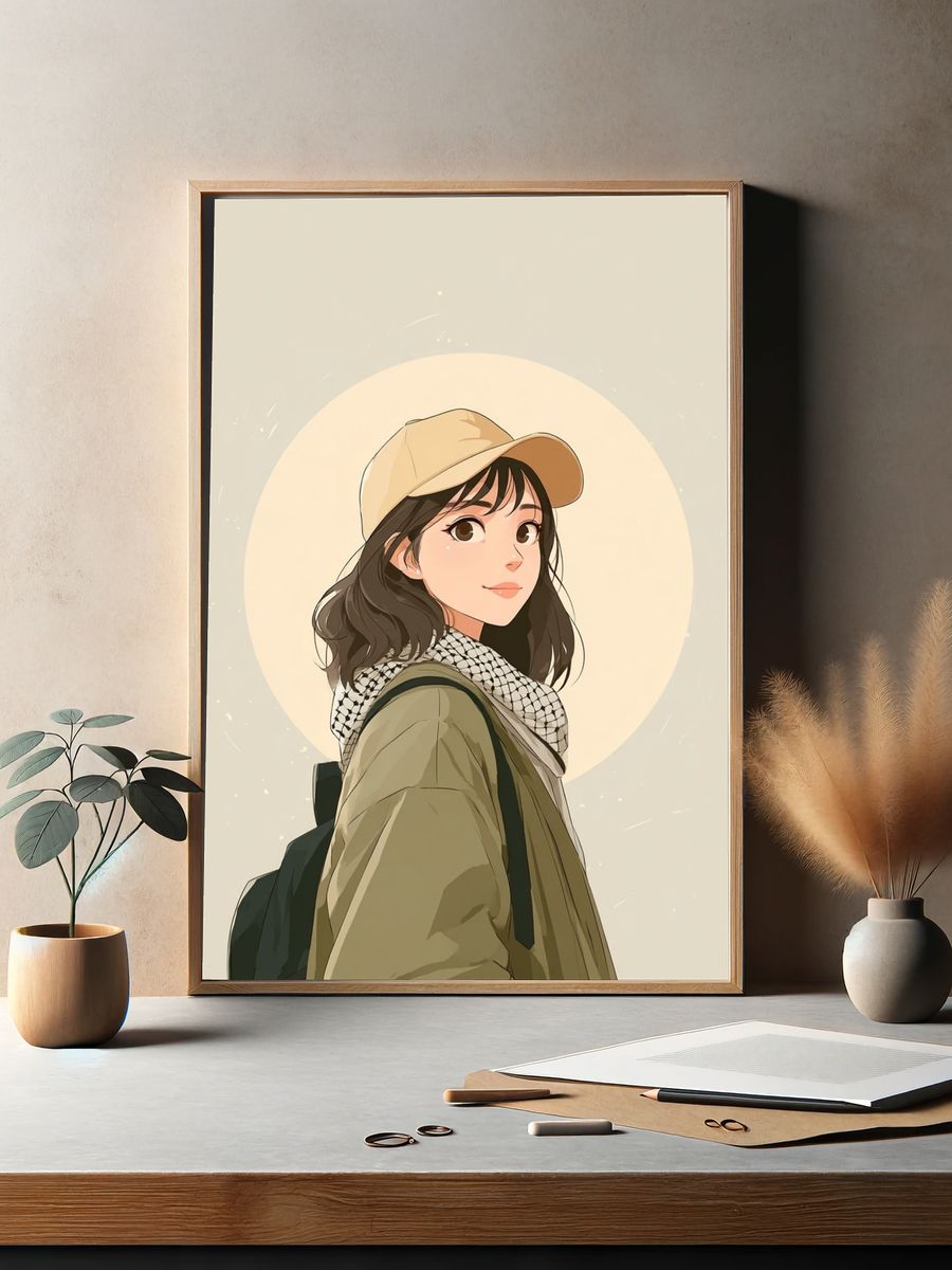 Casual Girl — Aesthetic Print. — room view 2