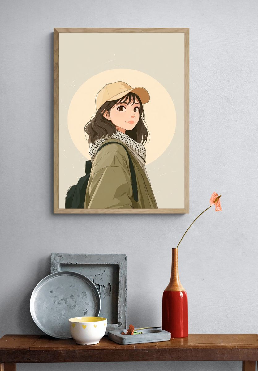 Casual Girl — Aesthetic Print. — room view 3