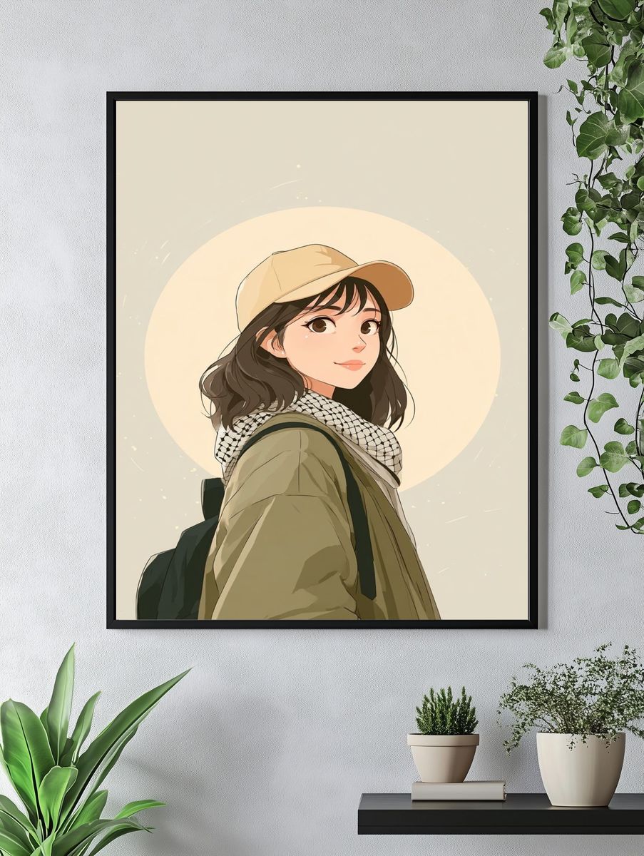 Casual Girl — Aesthetic Print. — room view 4